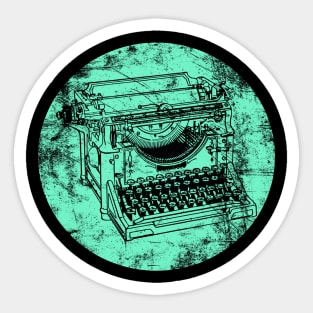 DISTRESSED VINTAGE TYPEWRITER MINT Sticker